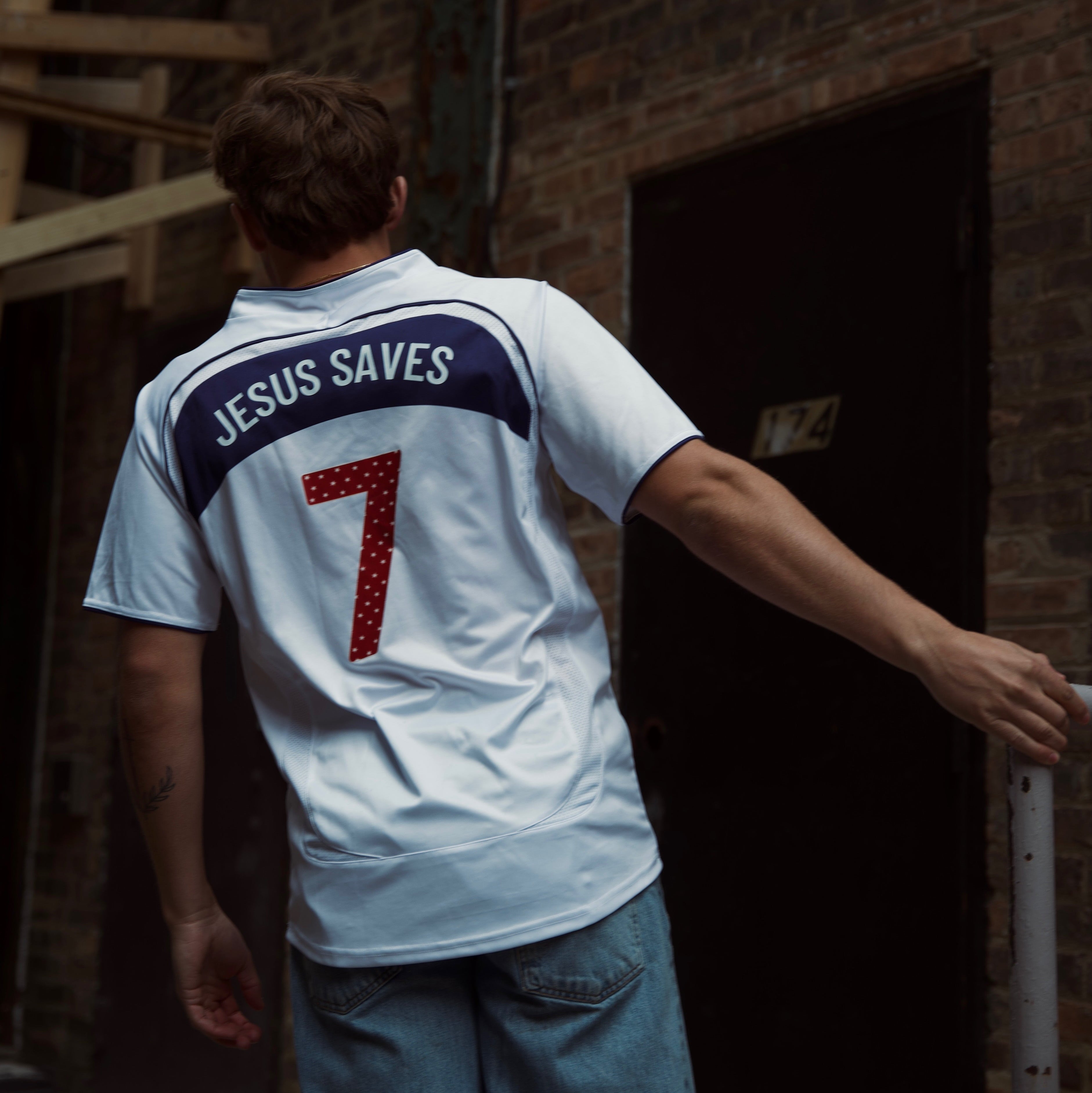 'JESUS SAVES' X USA JERSEY