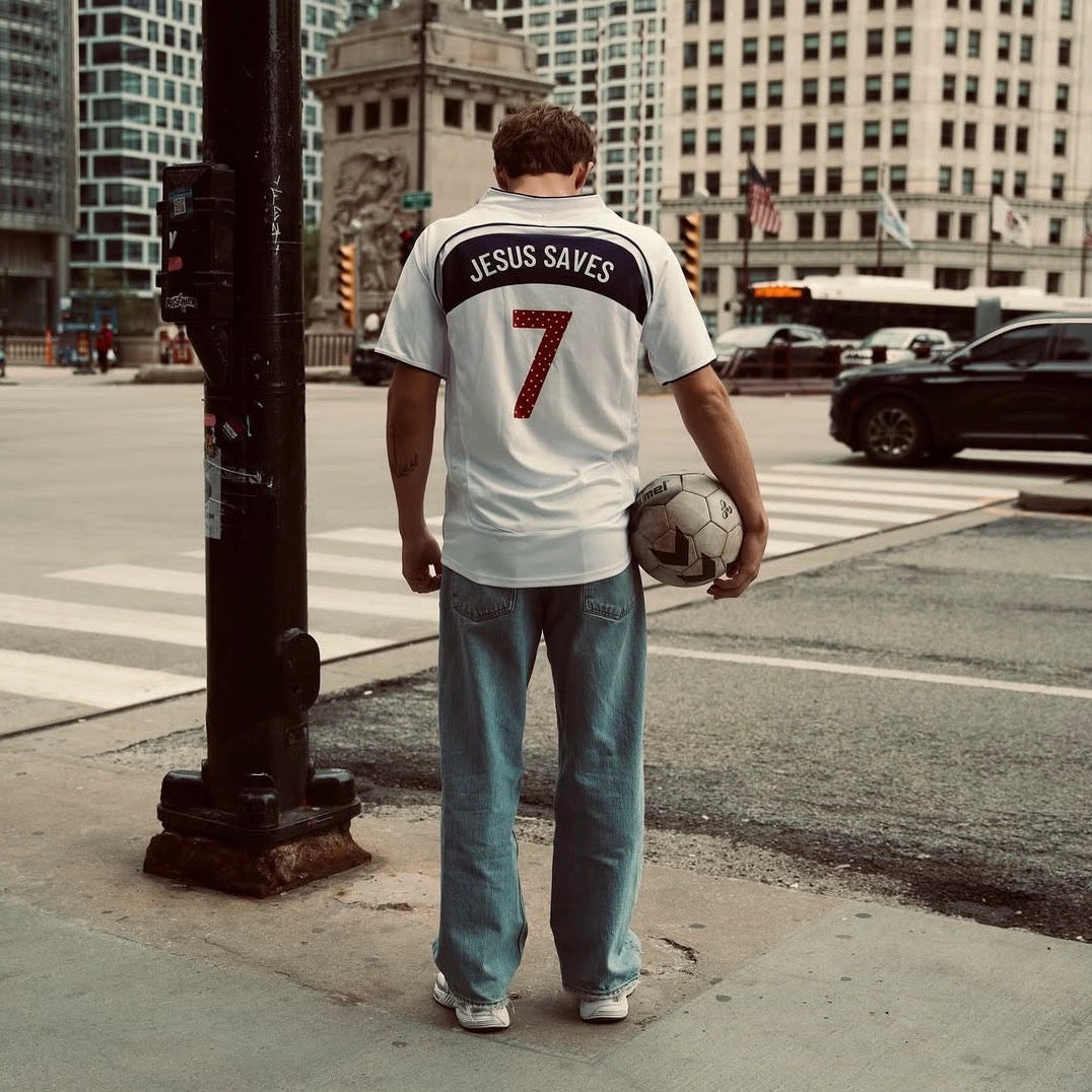 'JESUS SAVES' X USA JERSEY