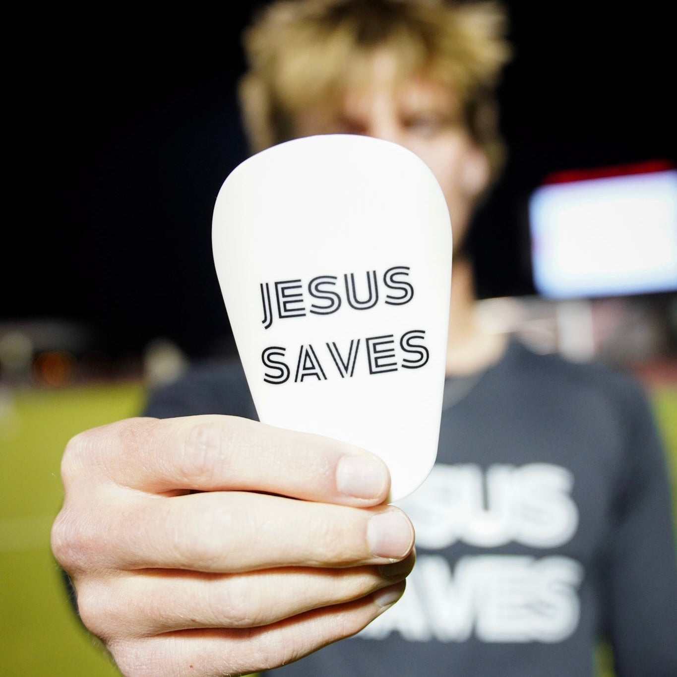 'JESUS SAVES' SHIN PADS