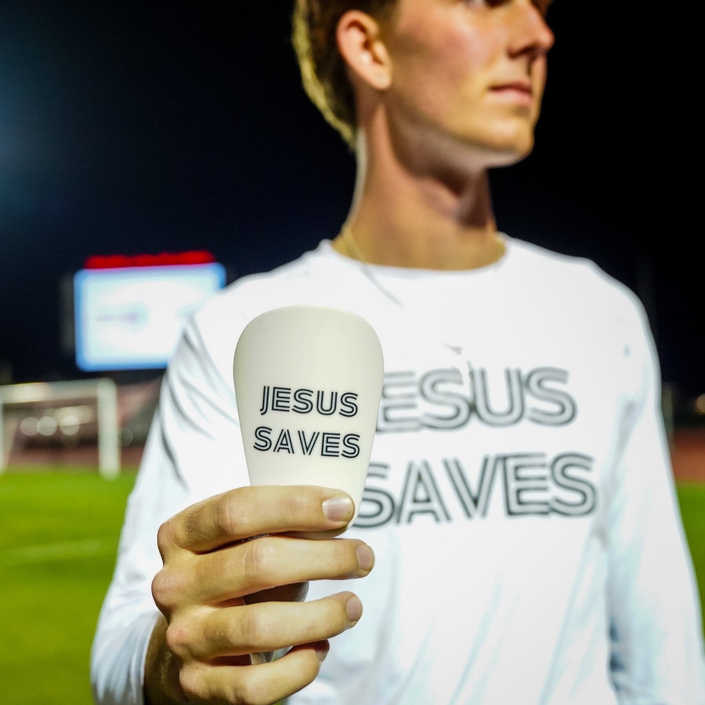 'JESUS SAVES' SHIN PADS