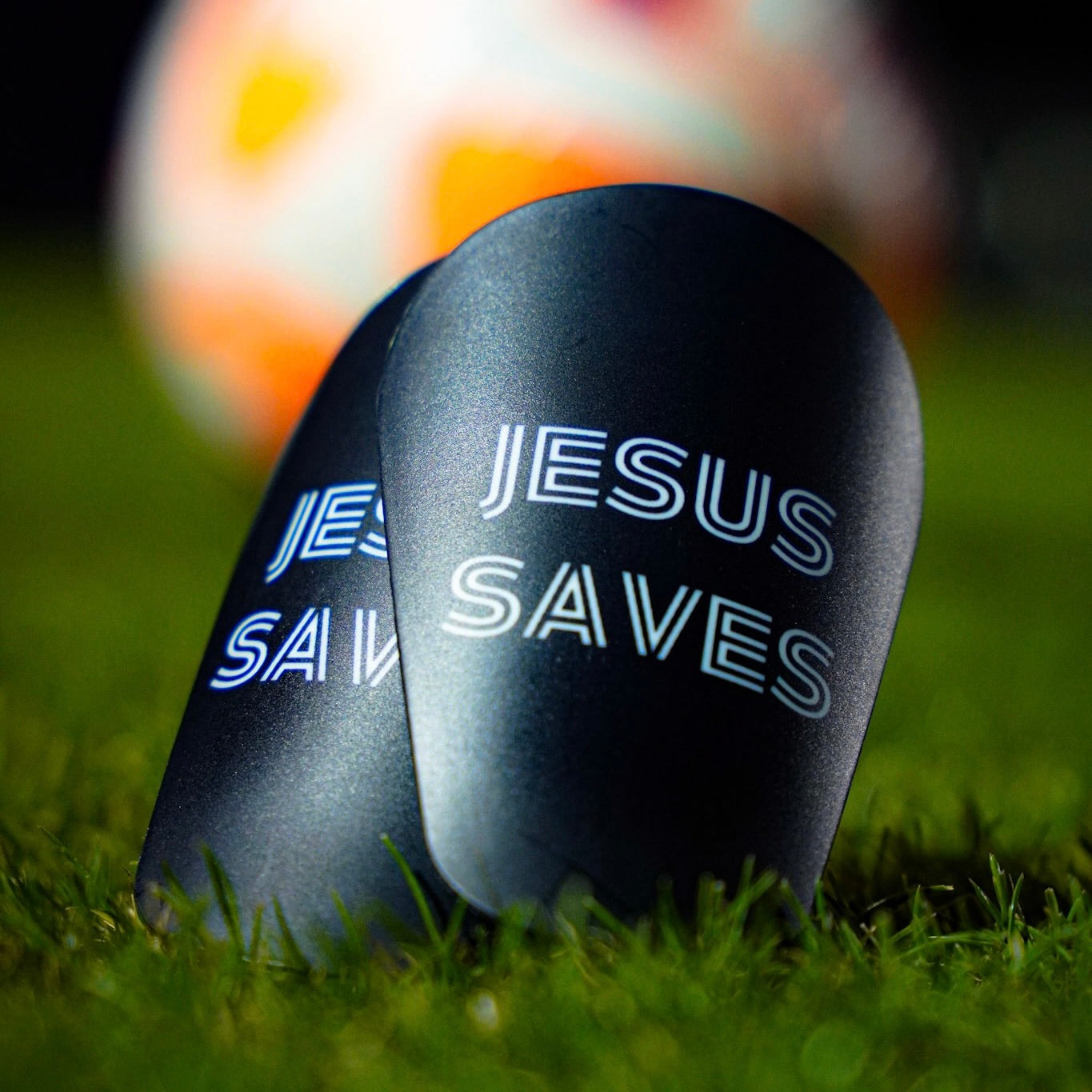 'JESUS SAVES' SHIN PADS